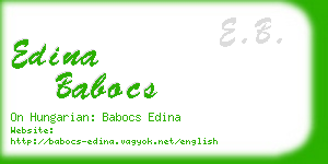 edina babocs business card